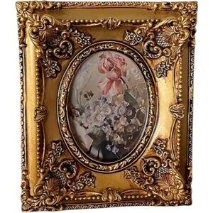 Ornate Gold-Tone Picture Frame 5.5" x 6"F